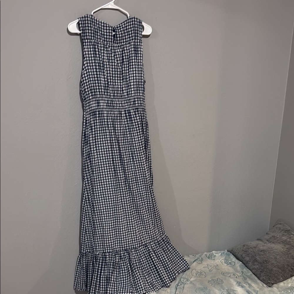 Draper James Blue White Gingham Maxi Dress with Ruffle Hem - Picture 9 of 12